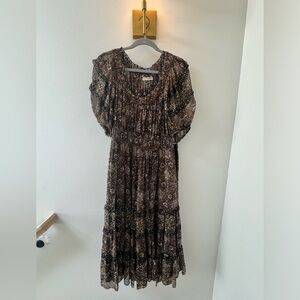 Ulla Johnson brown printed midi dress